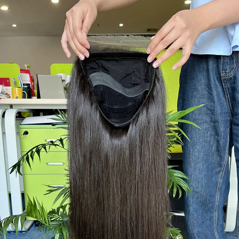 10A Custom HD/Transparent Closure Raw Hair Wig Straight