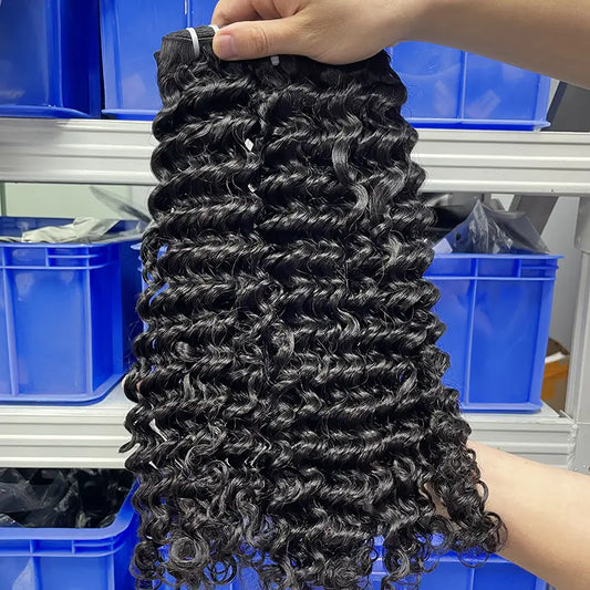 10A Raw Virgin Hair Weaving Deep Wave