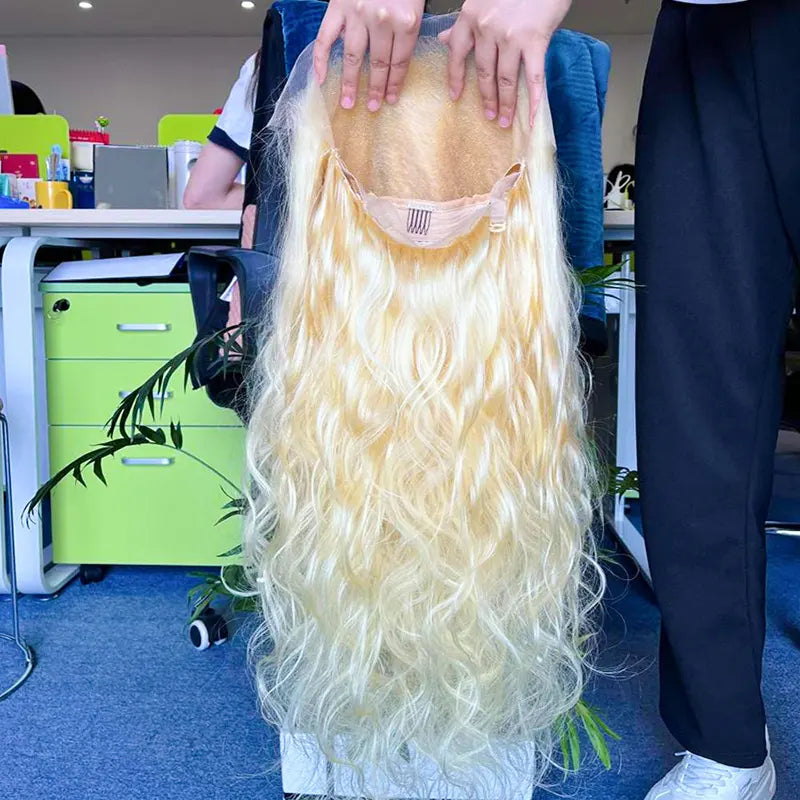#613 Blonde Custom HD/Transparent Frontal Raw Hair Wig Body Wave