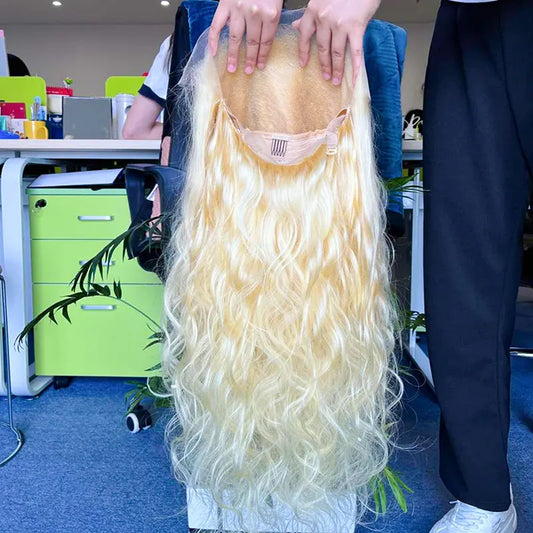 #613 Blonde Custom HD/Transparent Frontal Raw Hair Wig Body Wave