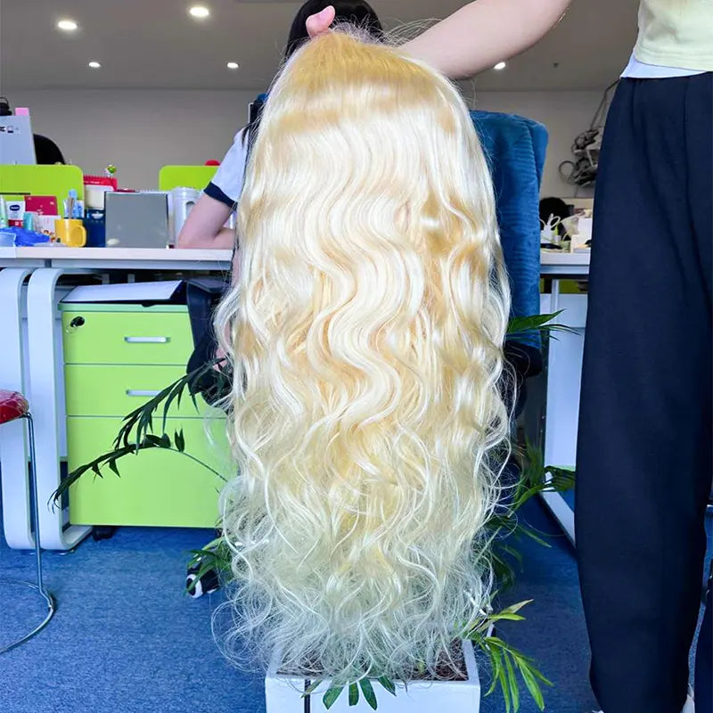 #613 Blonde Custom HD/Transparent Frontal Raw Hair Wig Body Wave