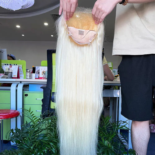 #613 Blonde Custom HD/Transparent Frontal Raw Hair Wig Straight